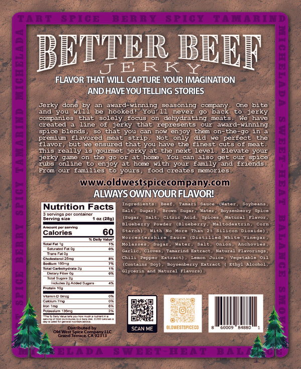 Boysenberry Better Beef Jerky 3oz